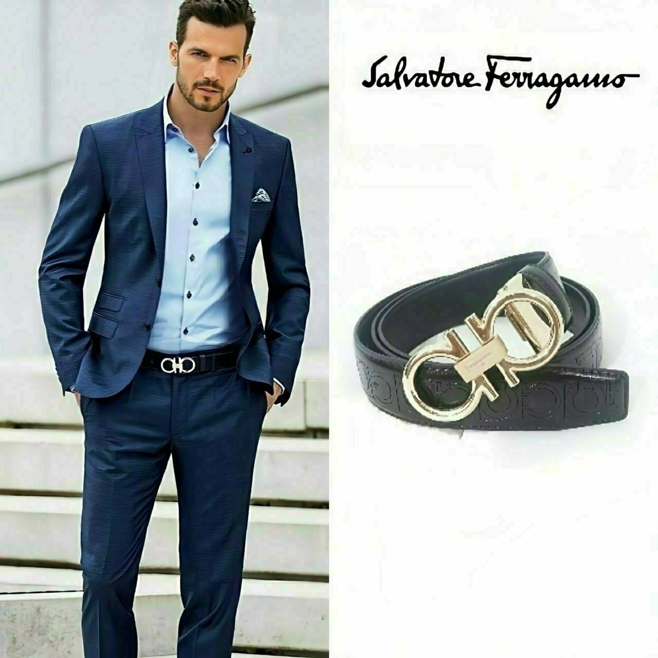 🔳🔳26s 페♡가모 더블 간치니 골드장식 벨트🔳🔳