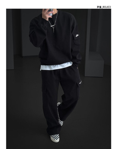 나포켓 맨투맨 카고 레이 스트링 팬츠 세트 35