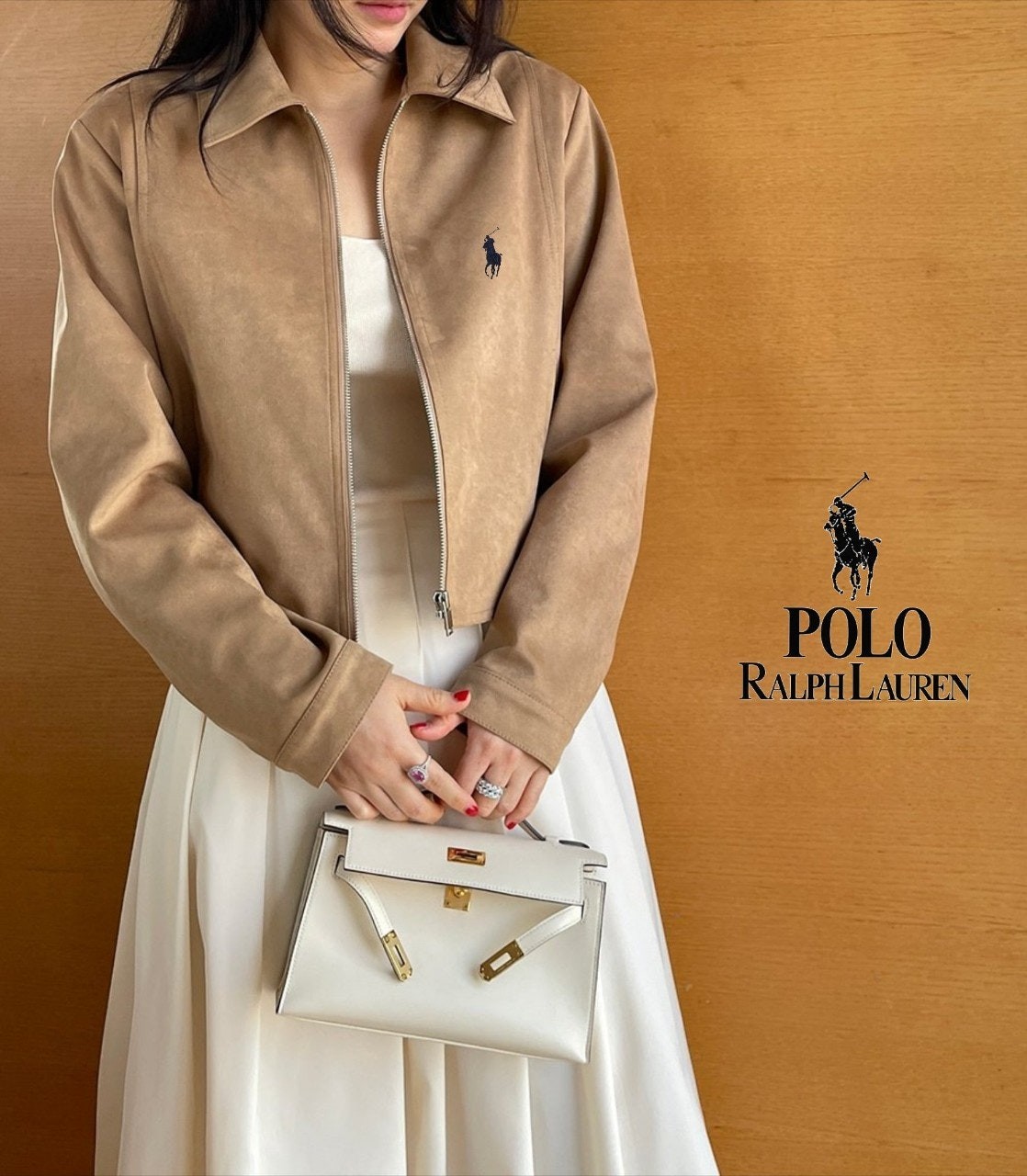 폴 자수로고 스웨이드 자켓 (H2536) 1070