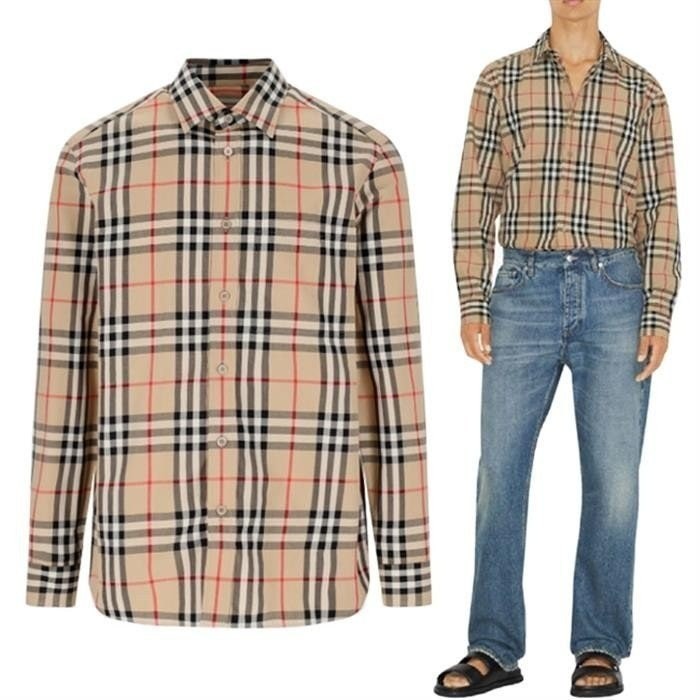 체크 코튼 셔츠 BB-3599