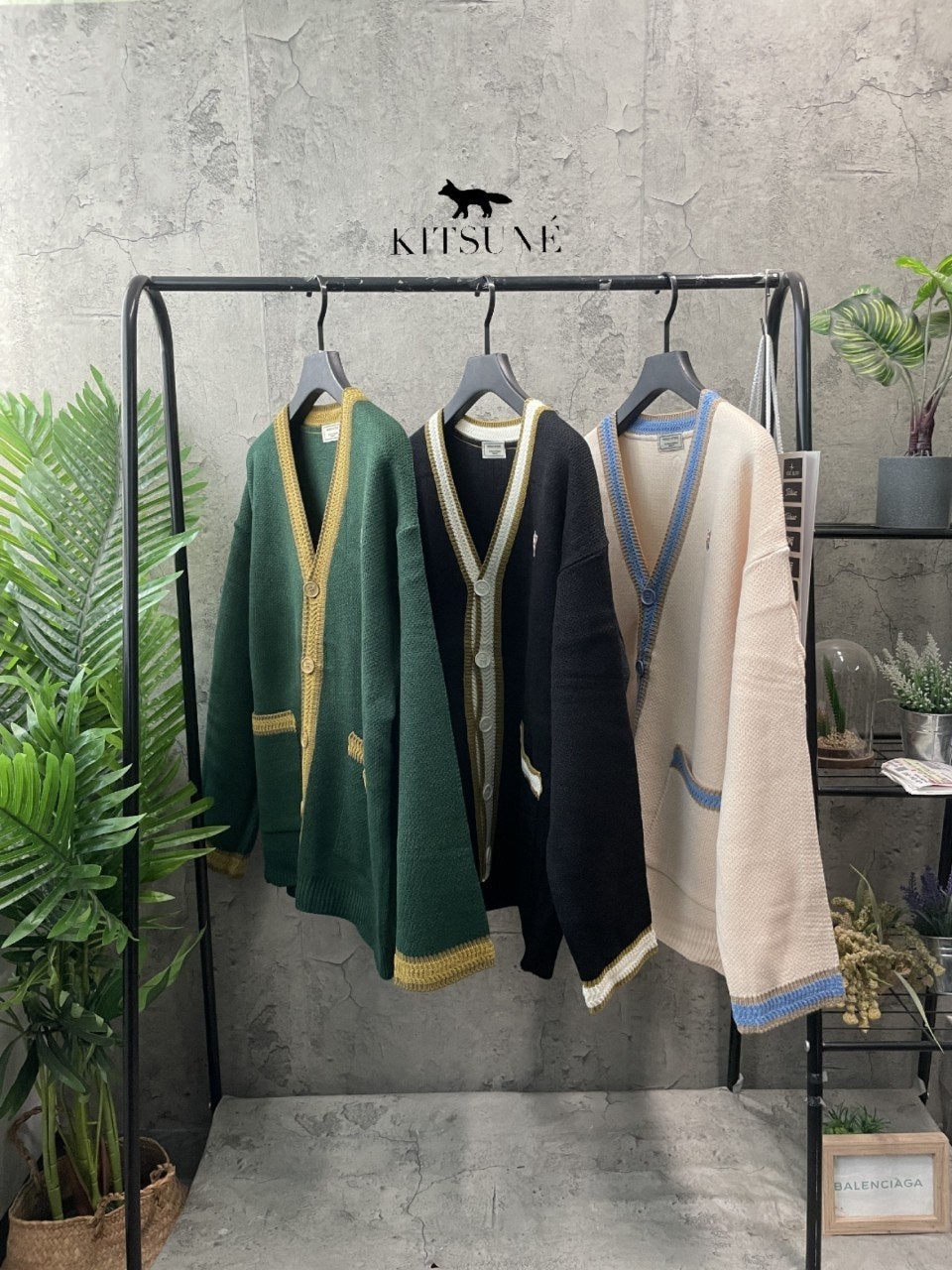 배색 가디건 MK-615