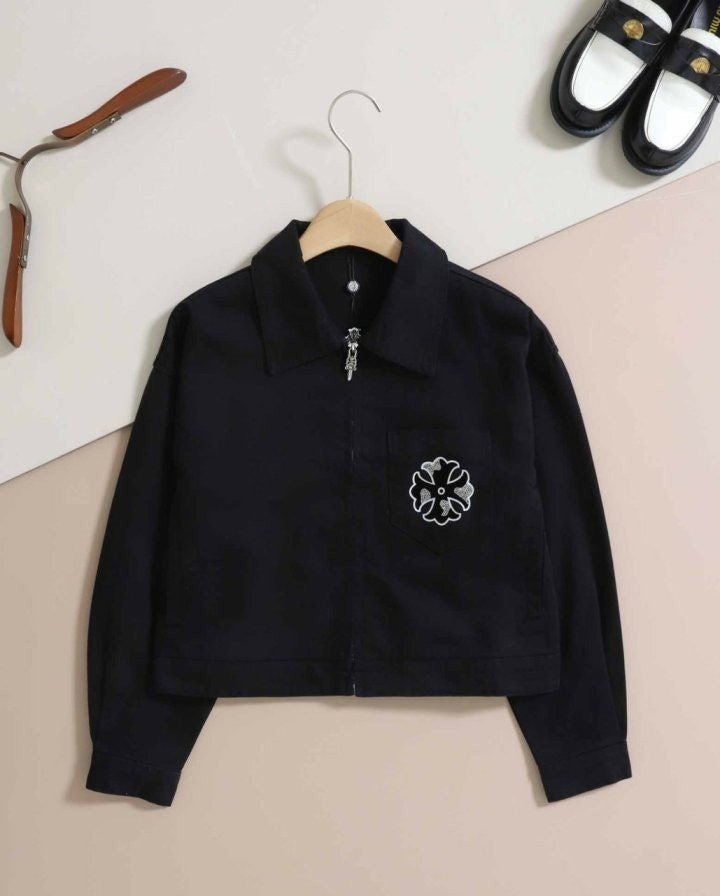 여성 워크 독 블랙 데님 셔츠 재킷 CR-975