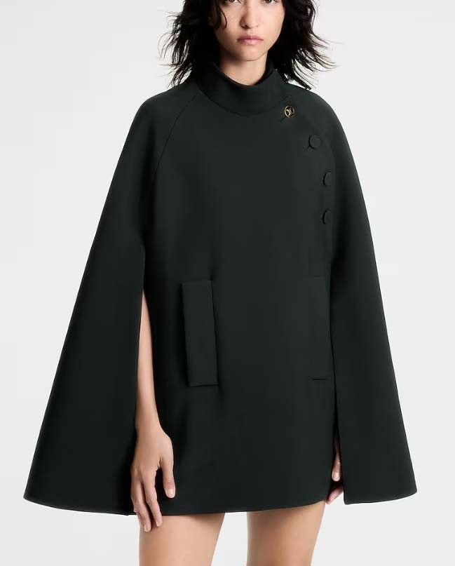 여성 하이 칼라 케이프 코트 LOU-2650