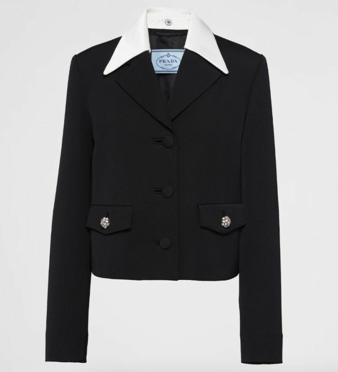 여성 싱글브레스트 울 및 새틴 재킷 PR-3714