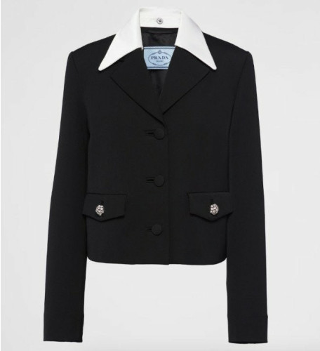 여성 싱글브레스트 울 및 새틴 재킷 PR-3714