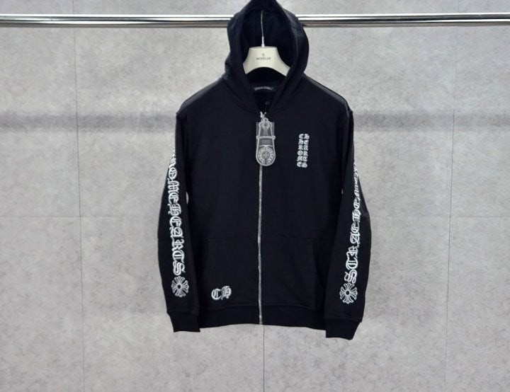 세로로고 후드 집업 CR-884