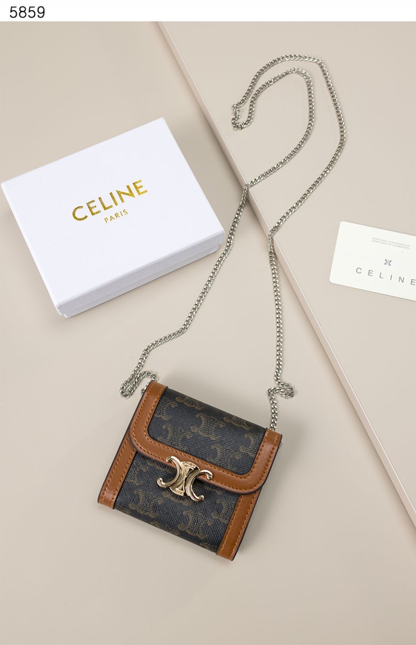 #셀린느 [Celine] 수입프리미엄급 스몰 트리옹프 지갑 체인 스트랩 신상 입고💢 #태그 #지갑 #5859