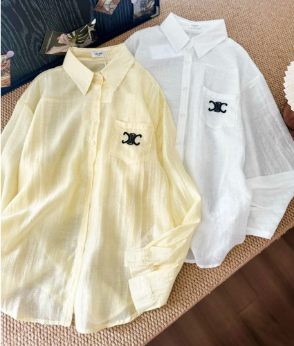 💕 셀** 트리옹프 린넨 셔츠 - 수입