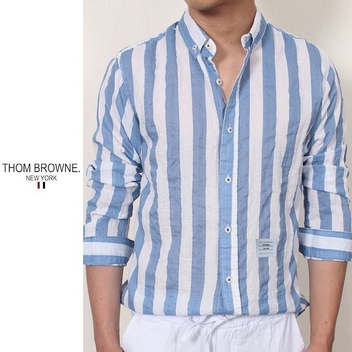 💕 톰* 댄디 스트라이프 워싱 린넨셔츠