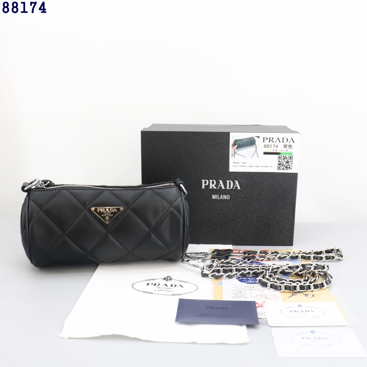 👹프라다 삼각로고 원통 레더 체인백👹