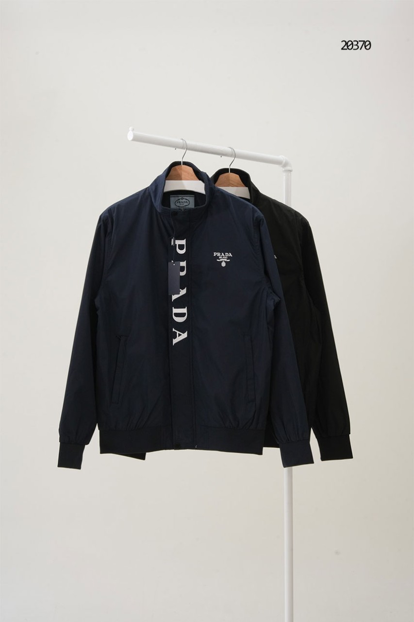 🔆 [PRADA] 프라다 남성 버티컬 로고 자수 블루종 자켓 🔆