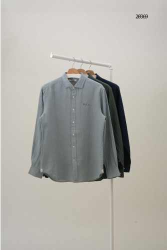 🔆 [LORO PIANA] 로로피아나 시그니처 로고 자수 린넨 셔츠 🔆