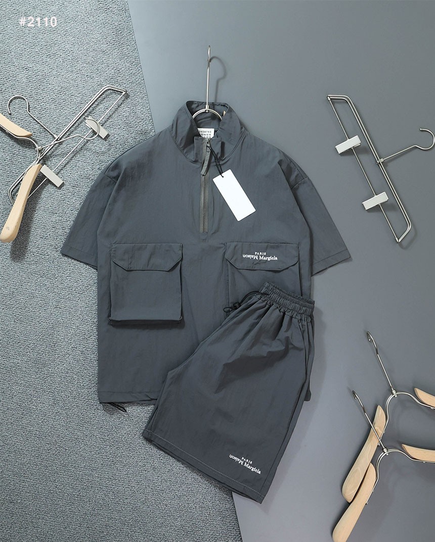 🍀 [Maison Margiela] 메종마르지엘라 포켓 자수 하프 집업 아노락 세트 🍀