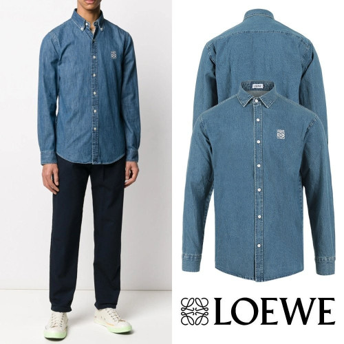 💕 로** 아나그램 자수 데님 셔츠