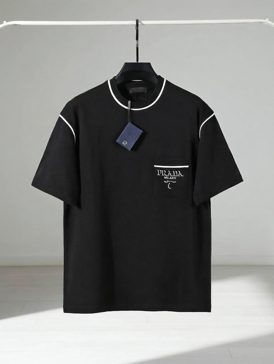 💕 프** 코튼 배색 자수로고 반팔