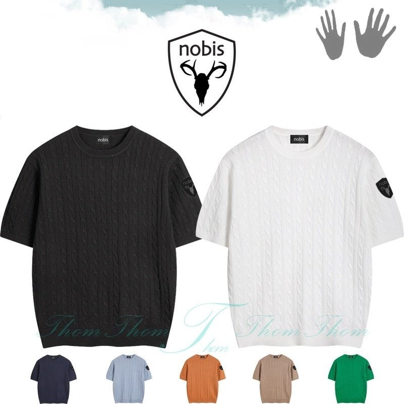 💕 노** 꽈베기 라운드 반팔 니트