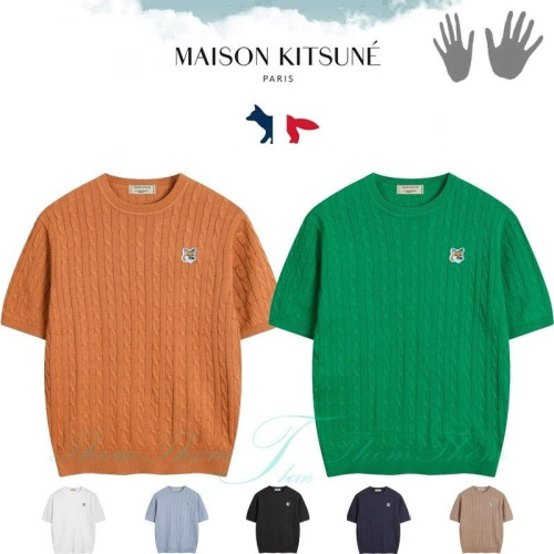 💕 메* 키츠네 꽈베기 라운드 반팔 니트