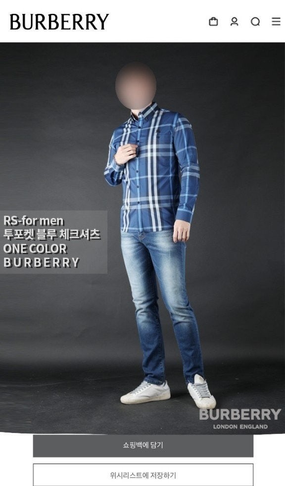 💕 버** "투포켓 블루 체크셔츠"