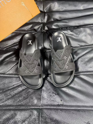 💕 루* 모노그램 레더 블랙 뮬