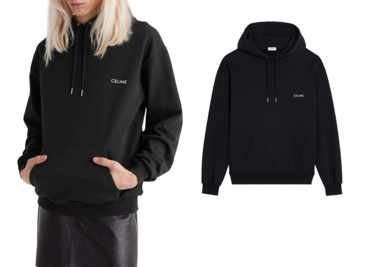 CNN 시그니처 자수로고 체스트 엠브로이더 후드티