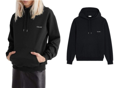 CNN 시그니처 자수로고 체스트 엠브로이더 후드티