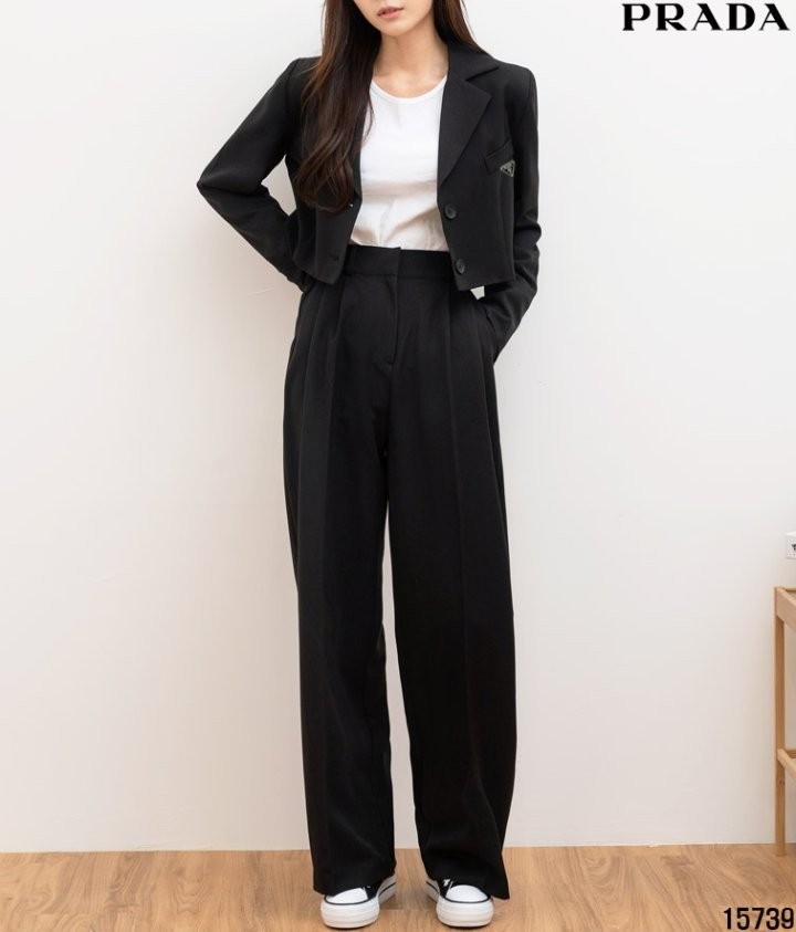 15739_PRD 우먼 크롭자켓 미니멀 셋업