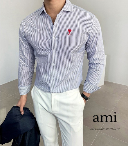 19287_AM 스몰체인 스트라이프 드레스셔츠