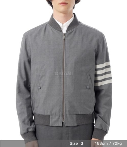 #톰브라운 4바 플레인 위빙 블루종 자켓