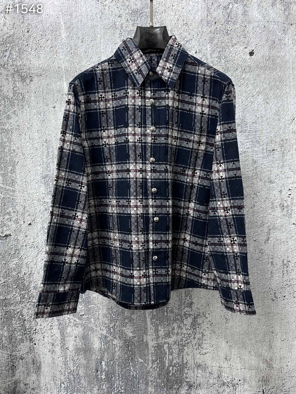 #크롬하츠 크로스 패턴 체크 셔츠