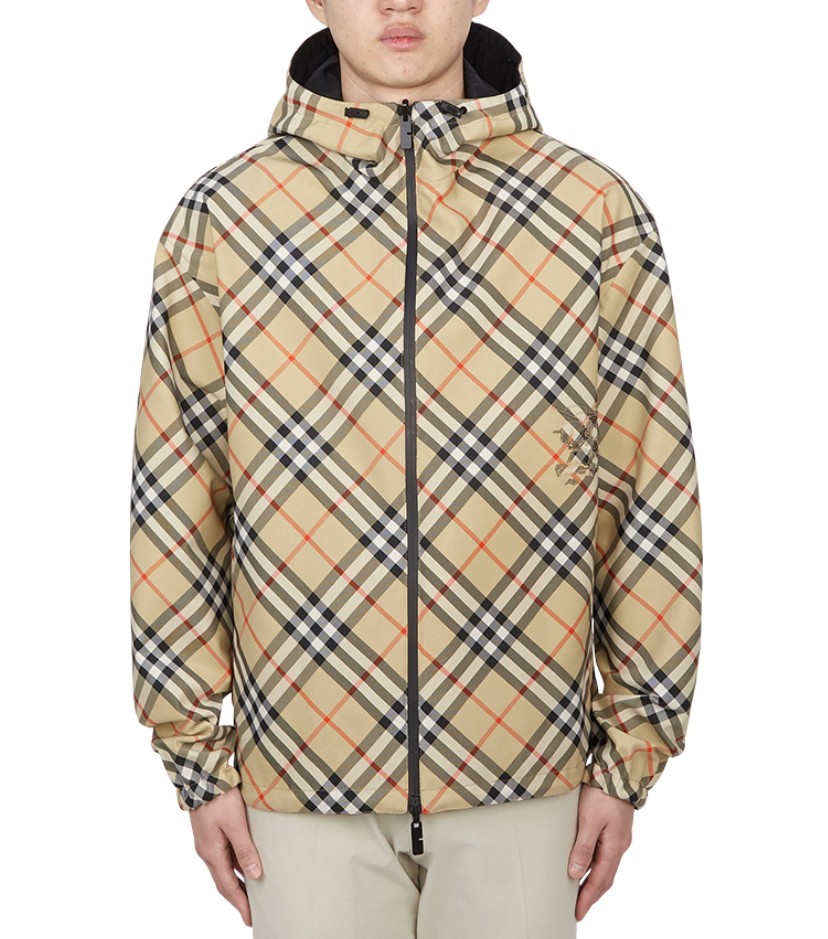 #버버리 리버시블 체크 윈드 후드 자켓