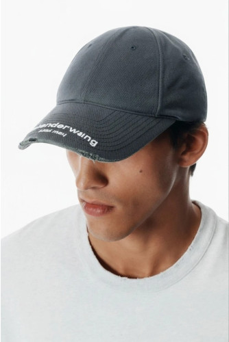 알VVVVV 빈티지 워싱 디스트레스드 로고 자수 볼캡