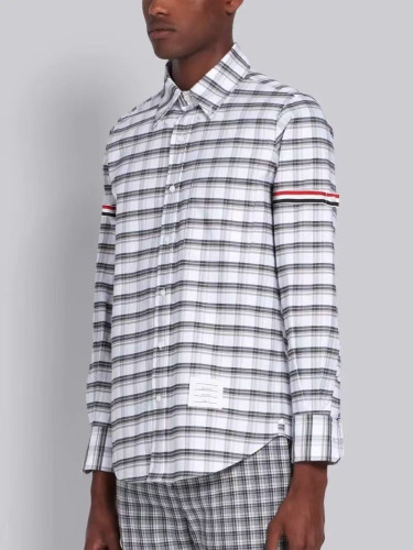 톰VVV 스트라이프 암밴드 체크 옥스포드셔츠