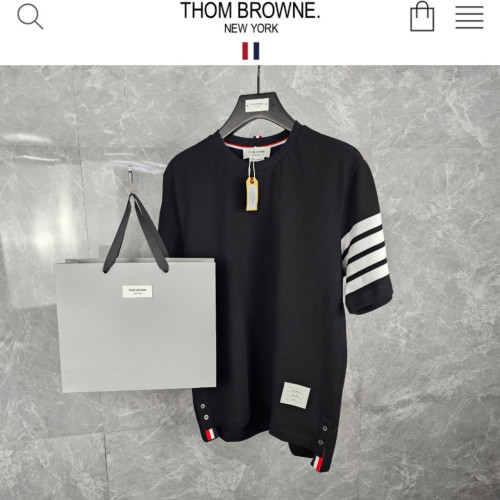 수입 TB 시그니쳐 사선완장 스웻 티셔츠 블랙