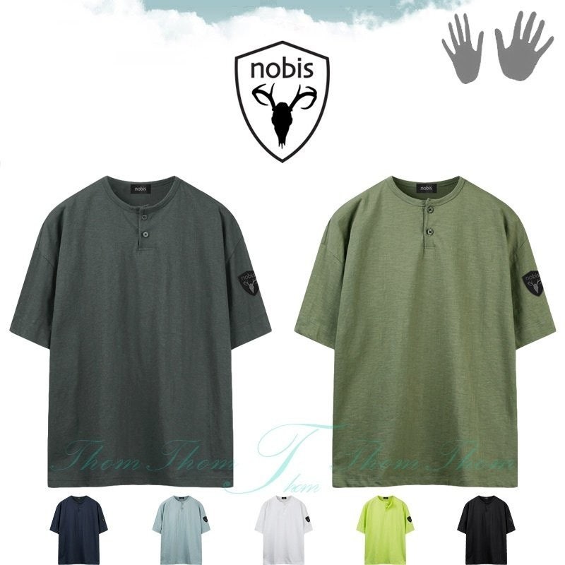 💕 노** 슬라브 오버핏 헨리넥 반팔