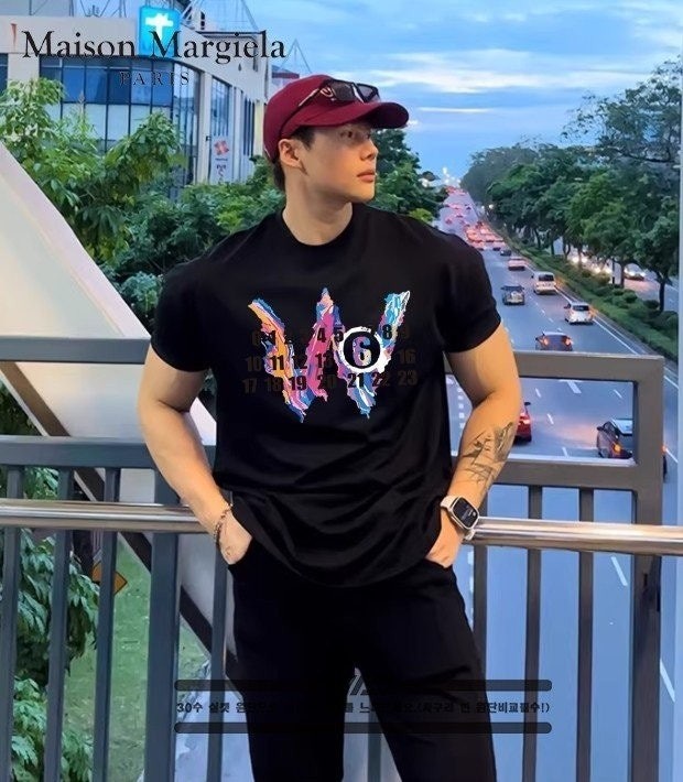 💕 메* 마르지엘라 W페인트 로고 반팔티셔츠