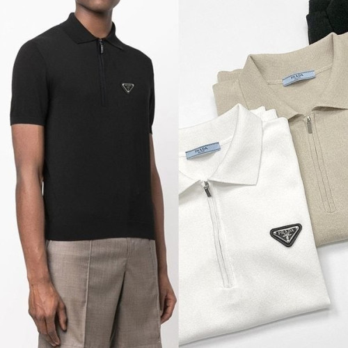 💕 프** 지퍼카라 니트반팔