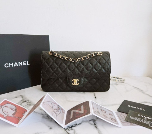 💕 샤* 고급 리뉴얼 클래식 캐비어 미듐 금장