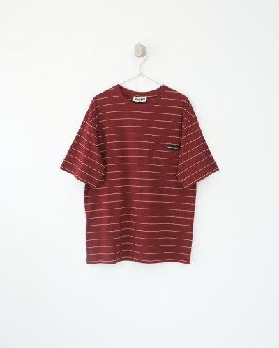 💕 미*** 로고패치 스트라이프 루즈핏 반팔티셔츠 - 수입