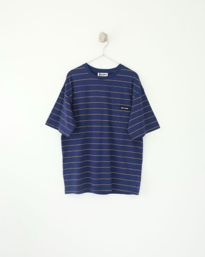 💕 미*** 로고패치 스트라이프 루즈핏 반팔티셔츠 - 수입