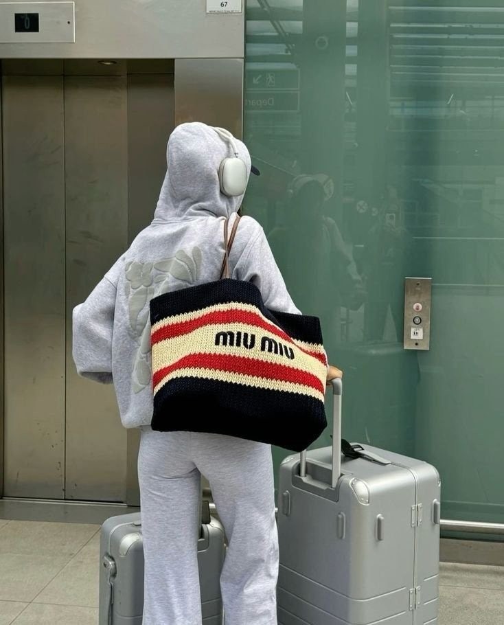 💕 미*** 라피아 코튼 스트라이프 토트