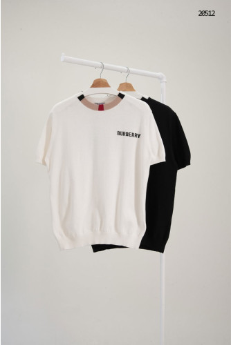 🔆 [BURBERRY] 버버리 체크 라운드넥 니트 반팔 티셔츠 🔆