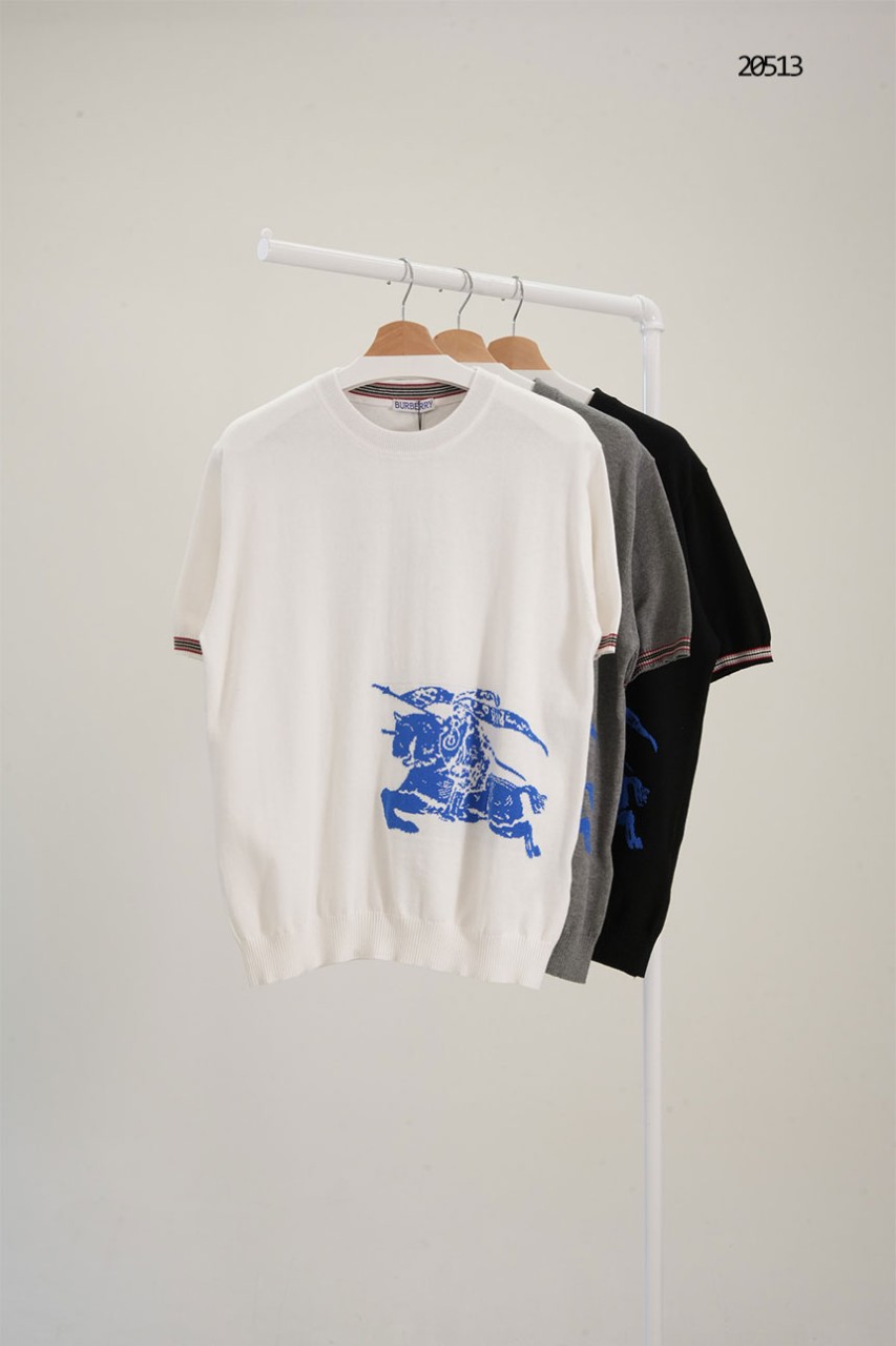 🔆 [BURBERRY] 버버리 EKD 자가드로고 니트 반팔 🔆