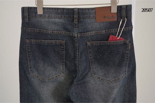 🔆 [Loro Piana] 로로피아나 레더 패치 백포켓 엠보 포인트 데님 팬츠 🔆