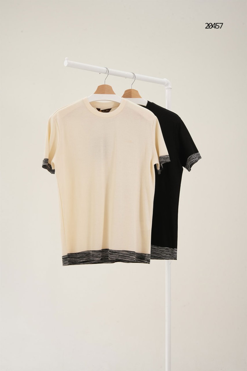 🔆 [LORO PIANA] 로로피아나 클래식 배색 반팔 티셔츠 🔆