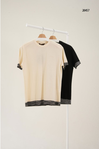 🔆 [LORO PIANA] 로로피아나 클래식 배색 반팔 티셔츠 🔆