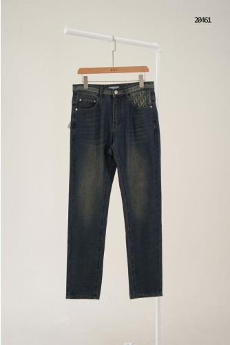 🔆 [DIOR] 크리스찬 디올 오블리크 패턴 레더패치 포켓 워싱 데님 팬츠 🔆