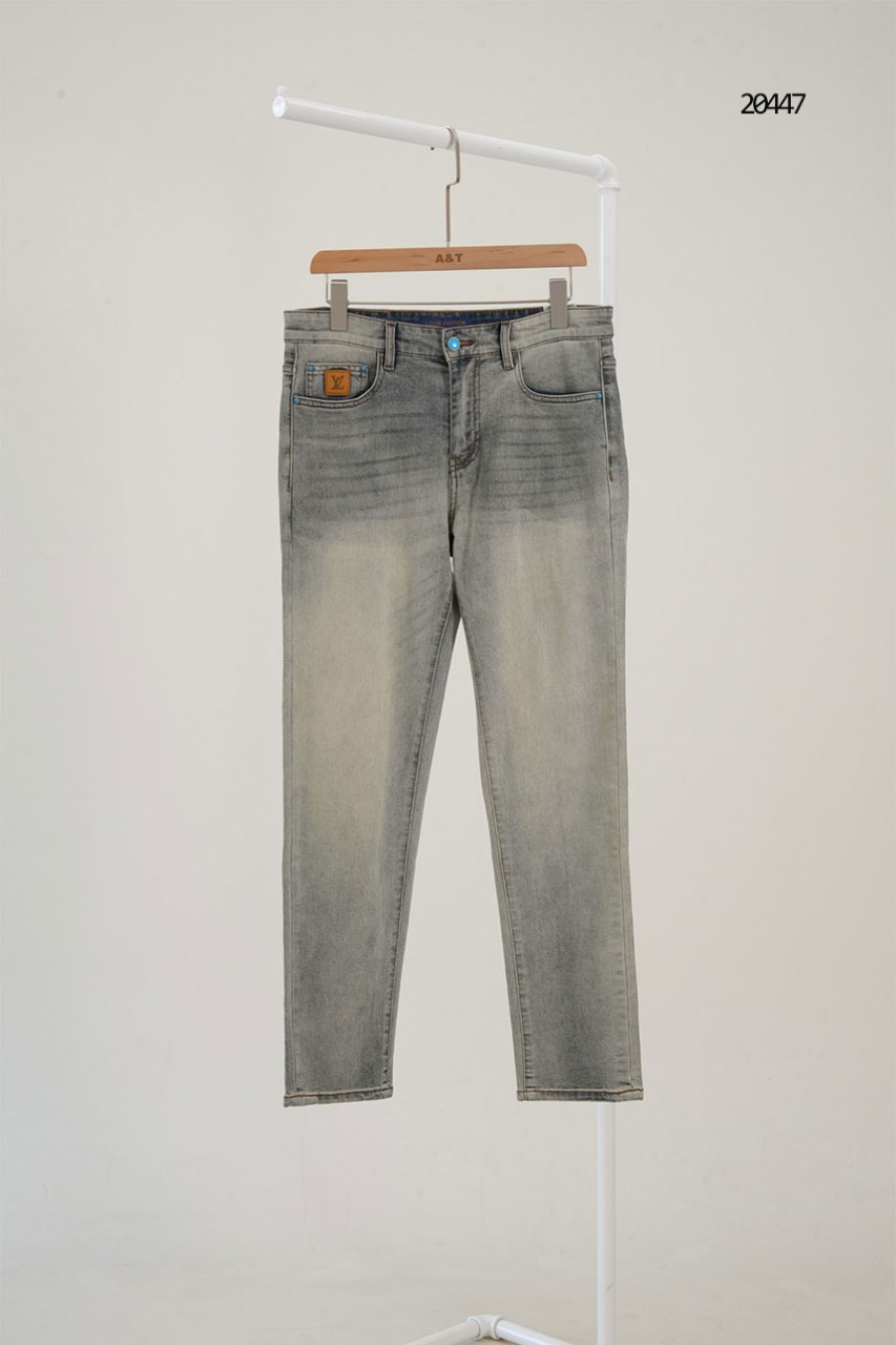 🔆 [Louis Vuitton] 루이비통 LV 스티치 백 포켓 워싱 슬림 데님진  🔆