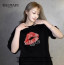 💕 발* 입술 레터링 로고 디자인 반팔 티셔츠