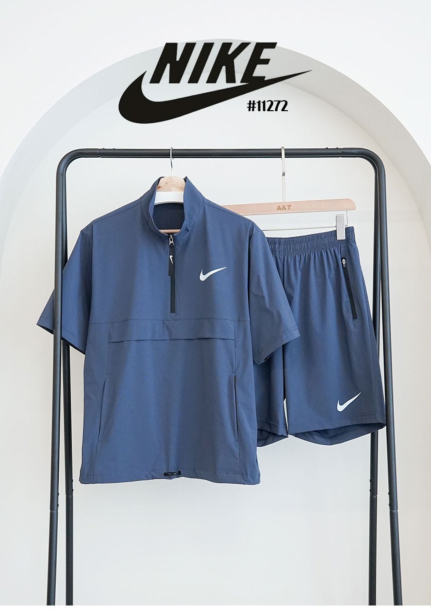 🔆 [NIKE] 나이키 남성 심플 백로고 반팔 아노락 & 5부 셋 🔆<
