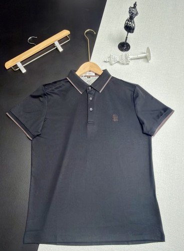 #브루넬로쿠치넬리  (Brunello Cucinelli) 자수 로고 면실크 카라 티셔츠